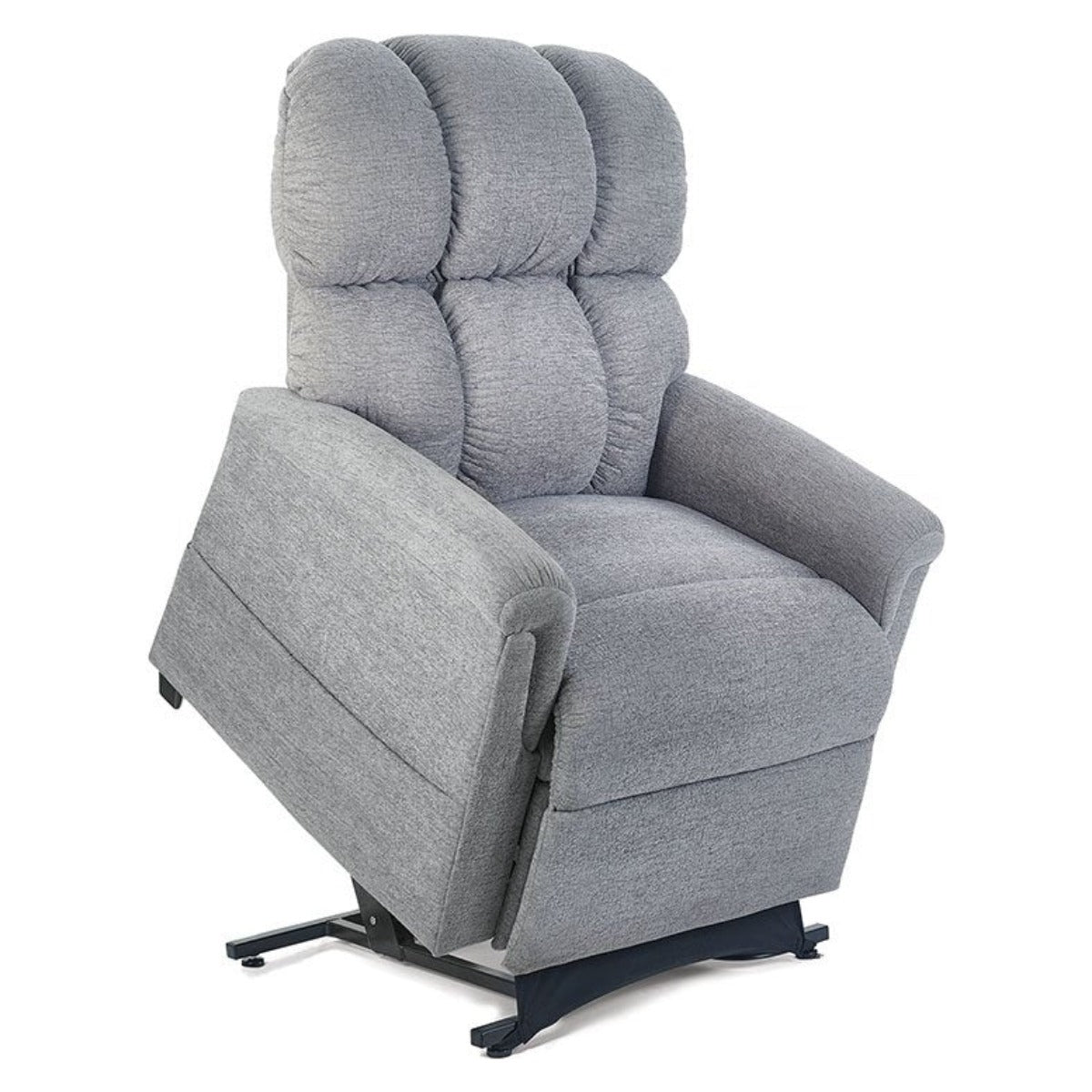 Golden MaxiComforter PR535 lift chair in Anchor grey, raised to the standing position